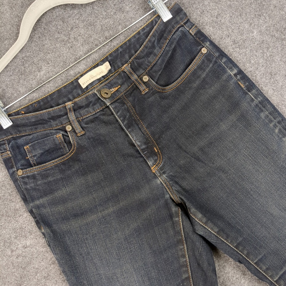 LL Bean Signature Skinny Jeans Womens 6 Dark Wash Denim Mid Rise Blue Pants